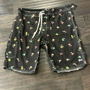 Stussy Mini Flower Cargo Board Short Swim Trunks Suit Unlined Surf Mens Sizes